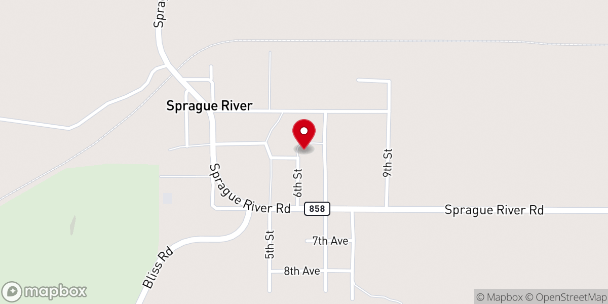 Map showing location of Sprague River Valley Christian Fellowship
