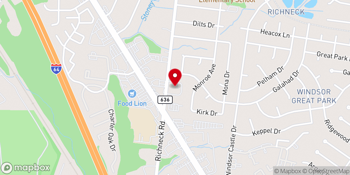 Map showing location of Stevens Memorial Baptist Church