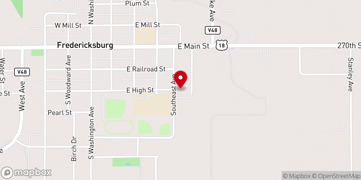 Map showing location of Hillcrest Baptist & Brethren
