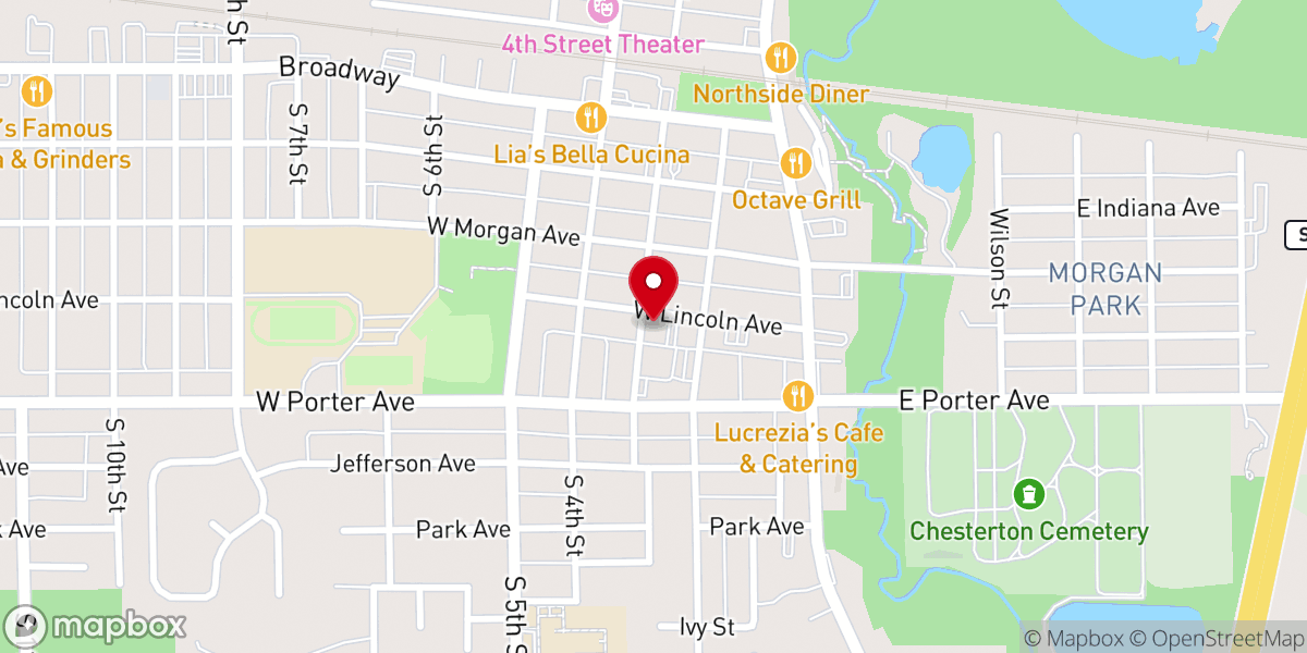 Map showing location of St. John's United Church