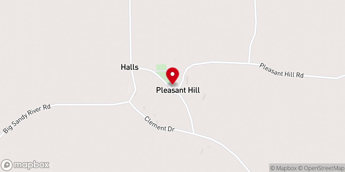Map showing location of Pleasant Hill Church