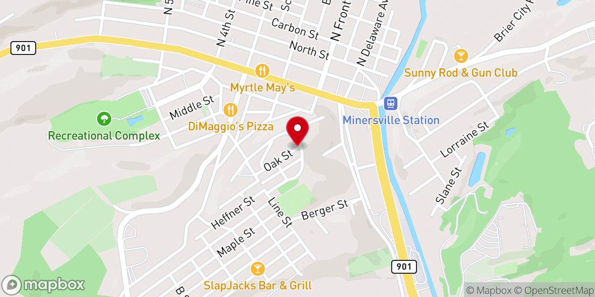 Map showing location of St Stanislaus Parish Center