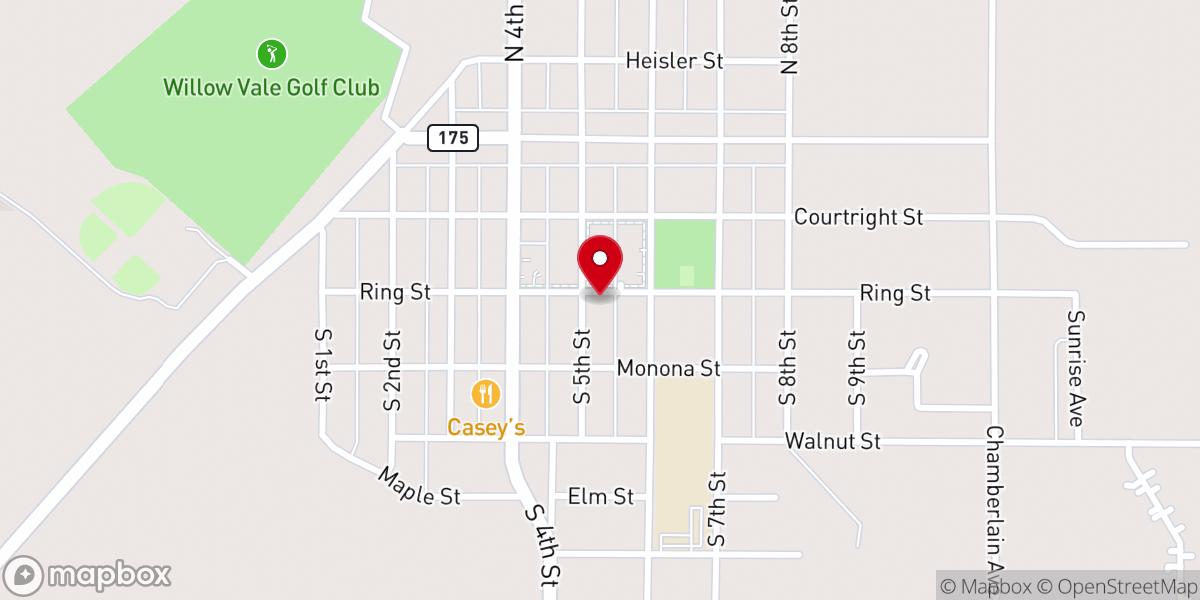 Map showing location of Saint Peter's United Church