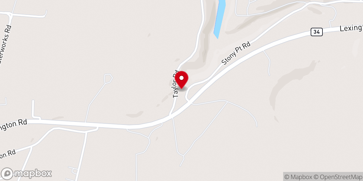 Map showing location of Stony Point Church