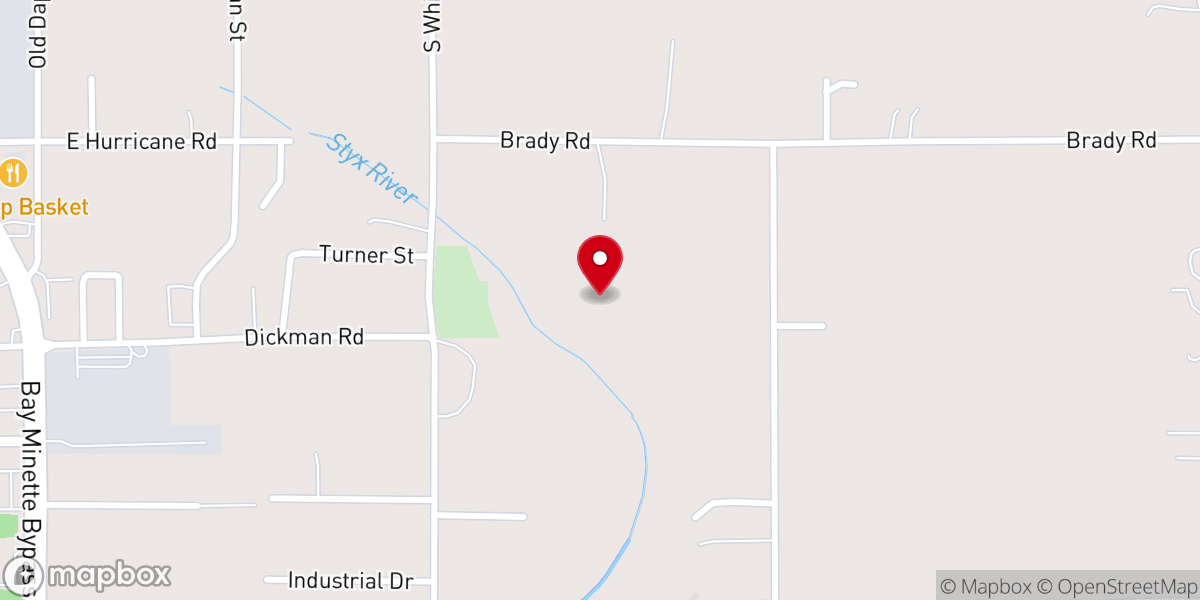 Map showing location of Morning Dove Baptist Church