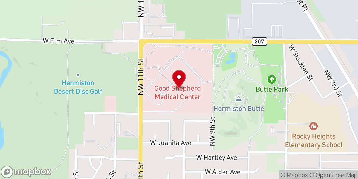 Map showing location of Good Shepherd Health Care System