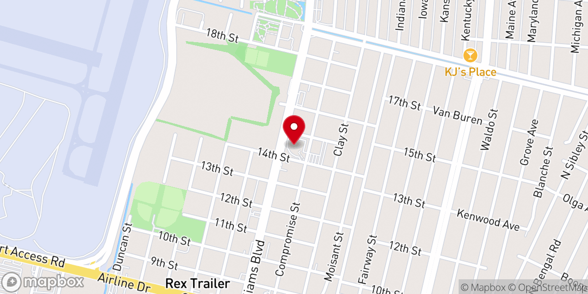 Map showing location of First Baptist Church of Kenner