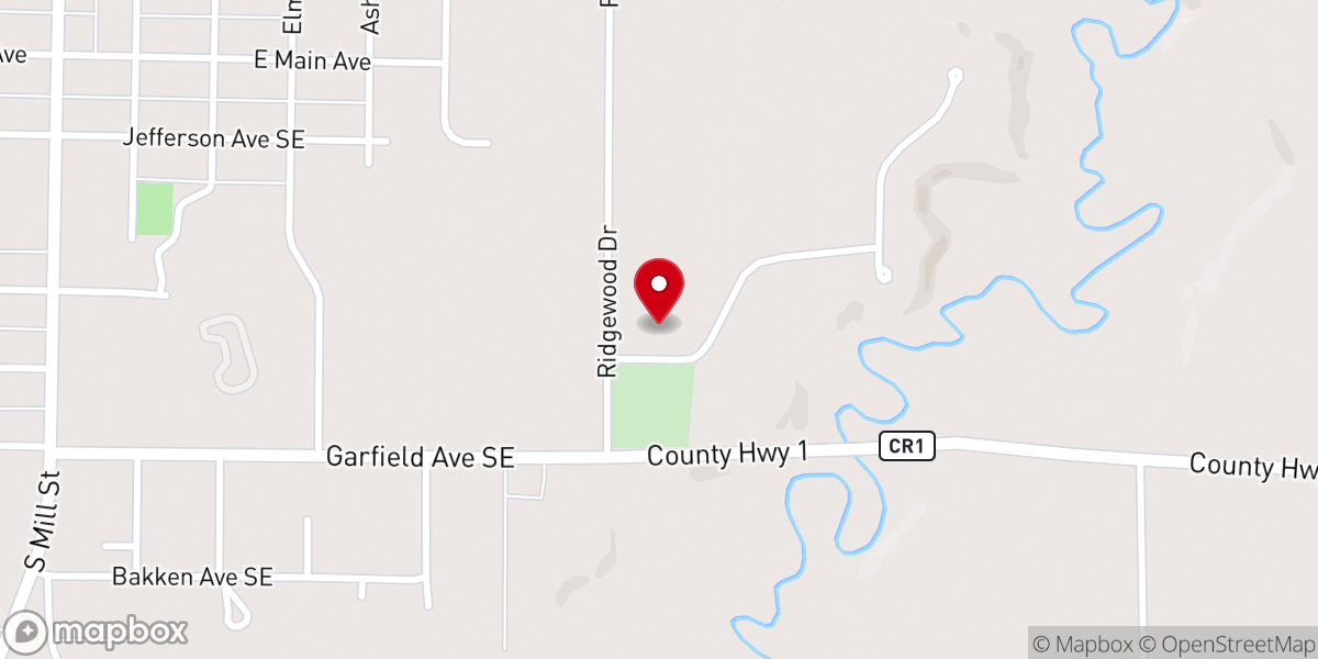 Map showing location of St. Joseph Catholic Church