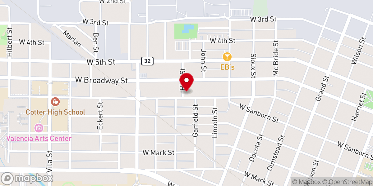 Map showing location of St. Matthew's Lutheran Church