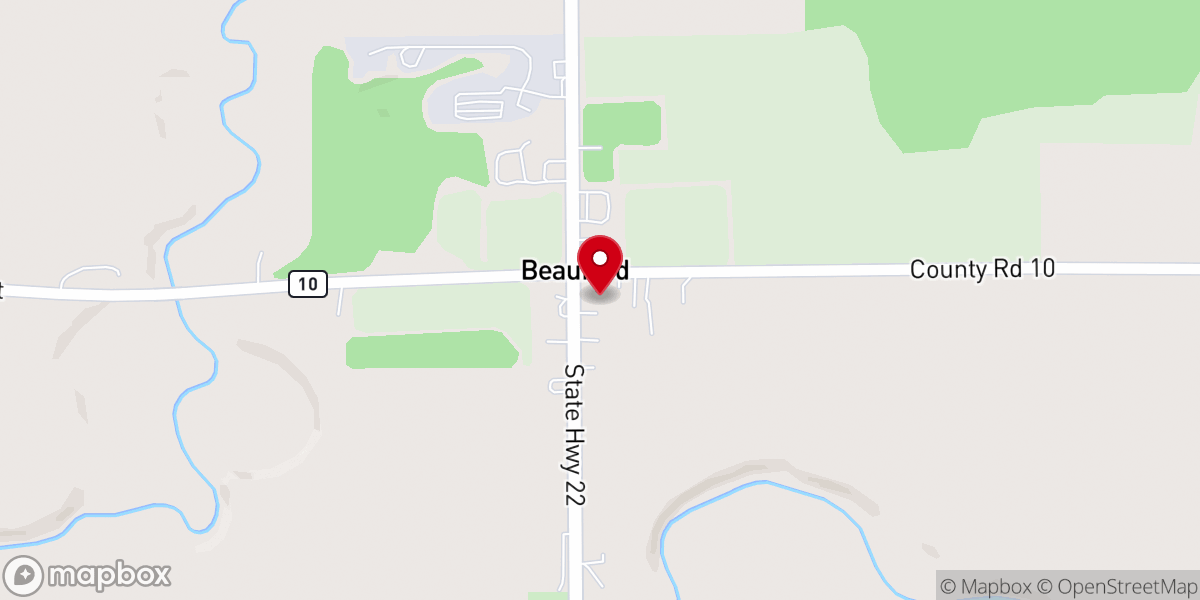Map showing location of Beauford United Methodist Church