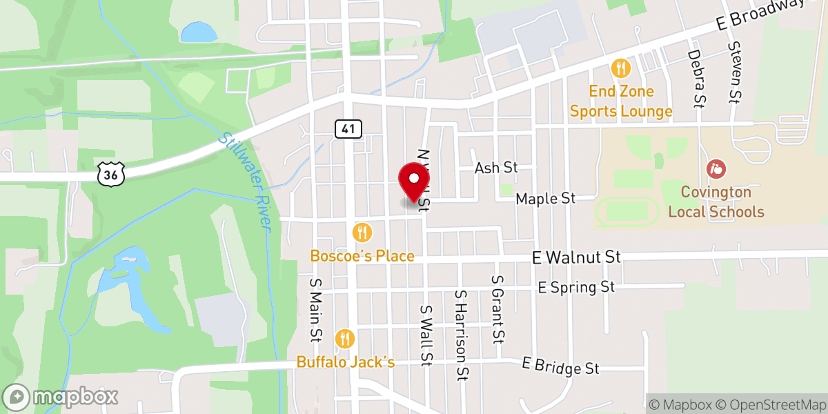 Map showing location of Covington Church Of-Brethren