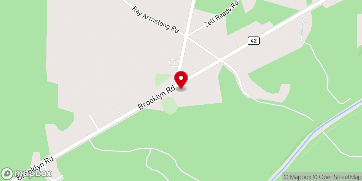 Map showing location of Hopewell Baptist Church