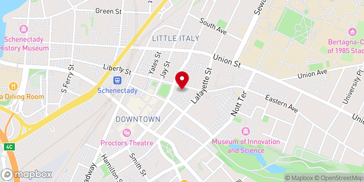 Map showing location of St. George Greek Orthodox Church