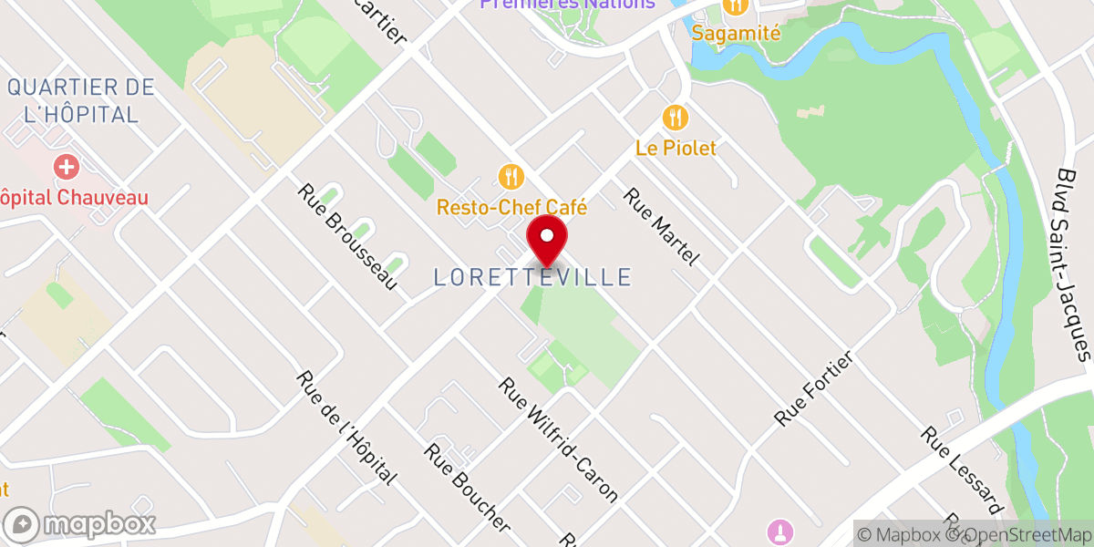 Map showing location of Church of St. Ambrose of the Jeune Lorette