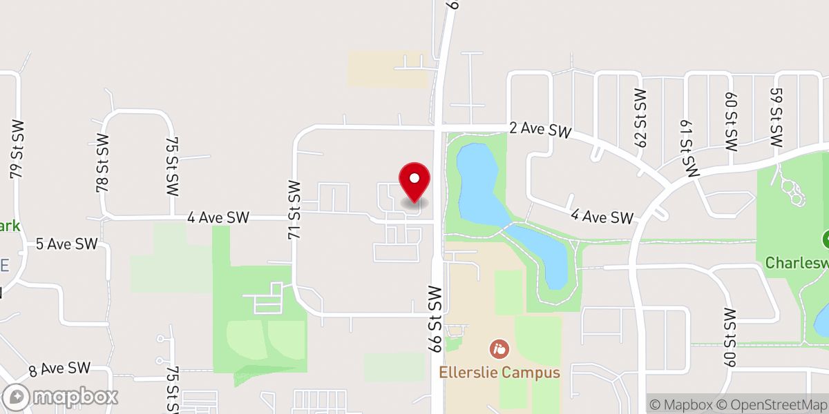 Map showing location of Hussaini Edmonton Imambargah