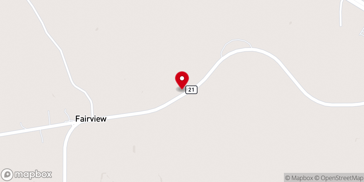 Map showing location of Fellowship Baptist Church
