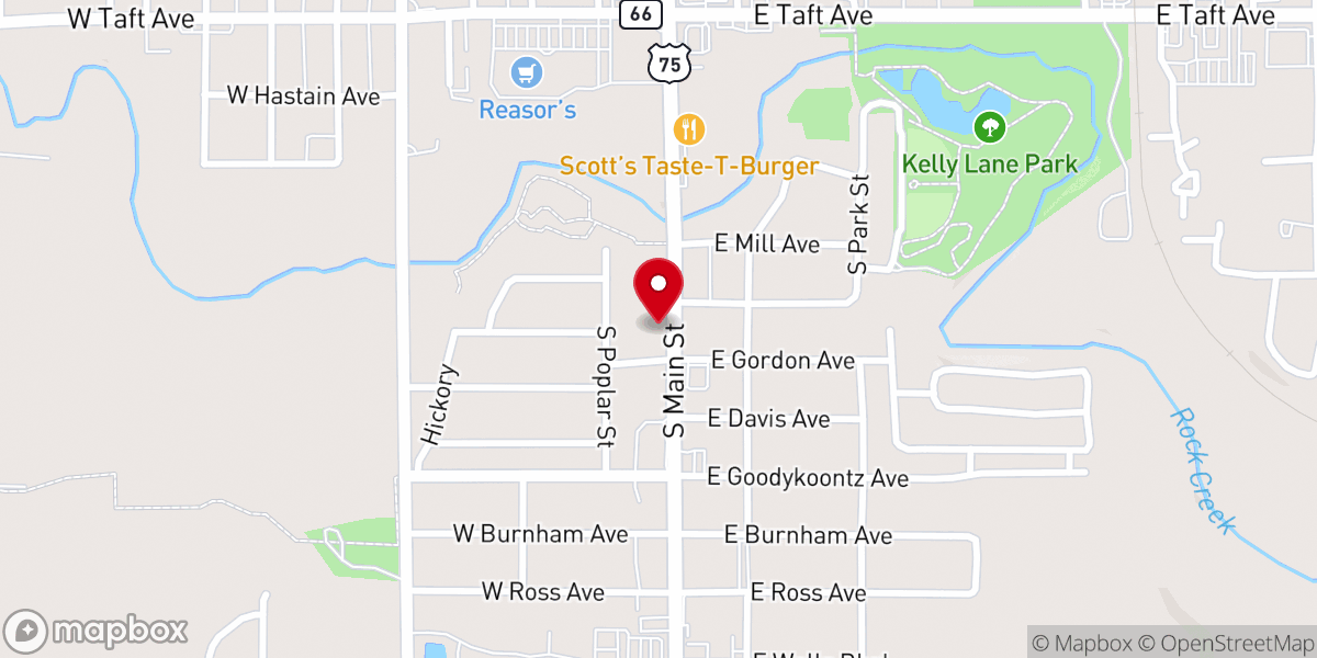 Map showing location of South Heights Assembly of God