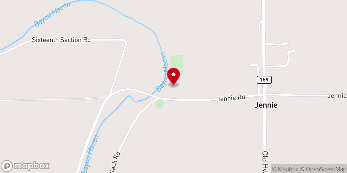 Map showing location of Jennie Church