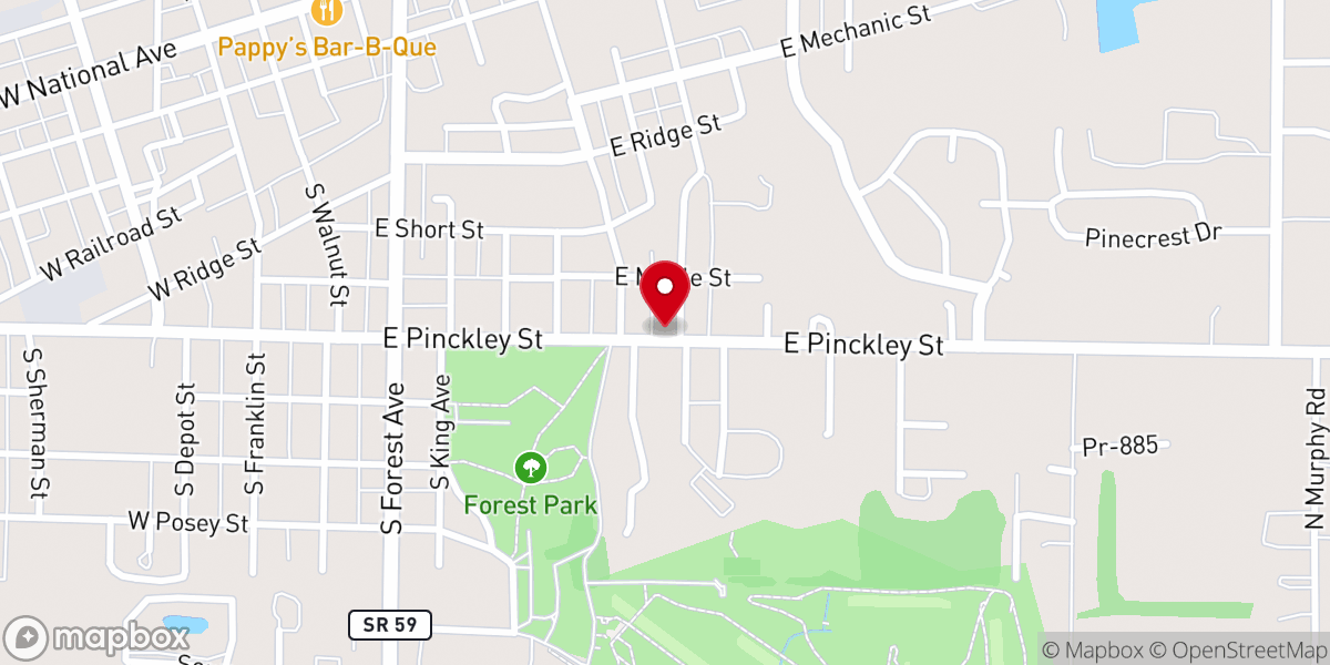Map showing location of Clay County Emergency Food Pantry