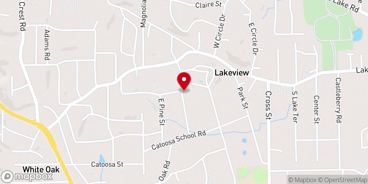 Map showing location of First Baptist Church of Lakeview