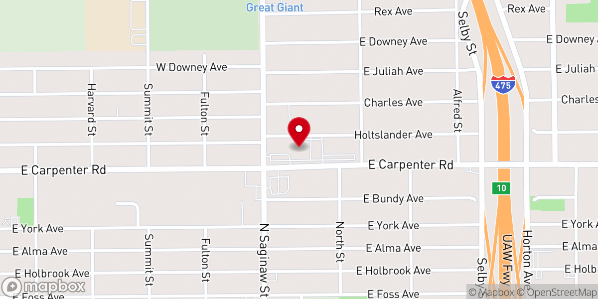 Map showing location of New Jerusalem Full Gospel Baptist Church