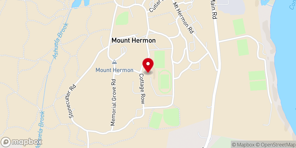 Map showing location of Mt. Hermon Memorial Chapel, Gill, Ma