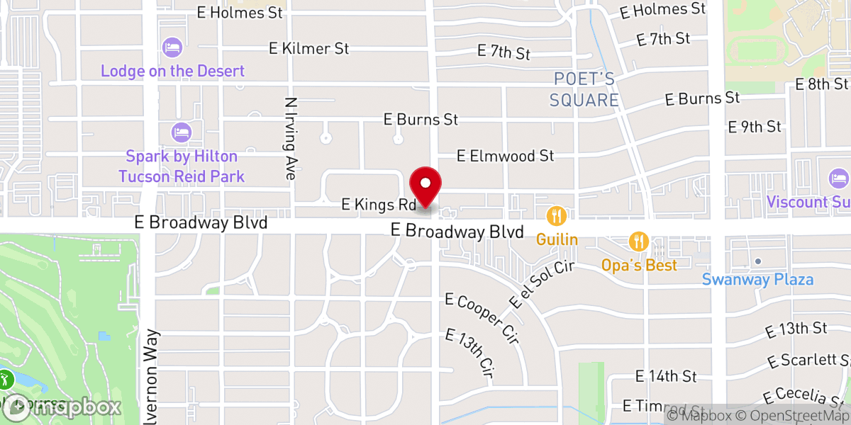 Map showing location of Medehane Alem (መድኃኔ ዓለም) Ethiopian Orthodox Tewahedo Church in Tucson, AZ