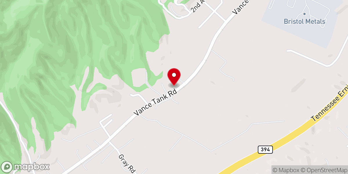 Map showing location of Crossroads Baptist Church
