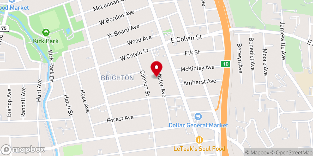Map showing location of Foursquare Gospel Cogic