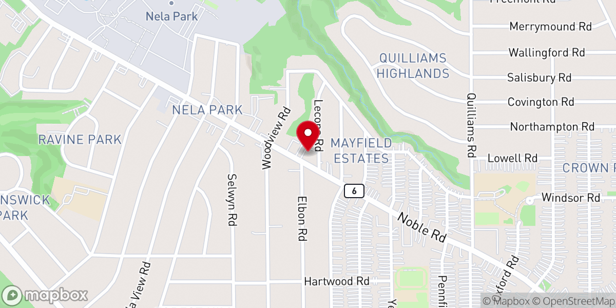 Map showing location of Central Bible Baptist Church