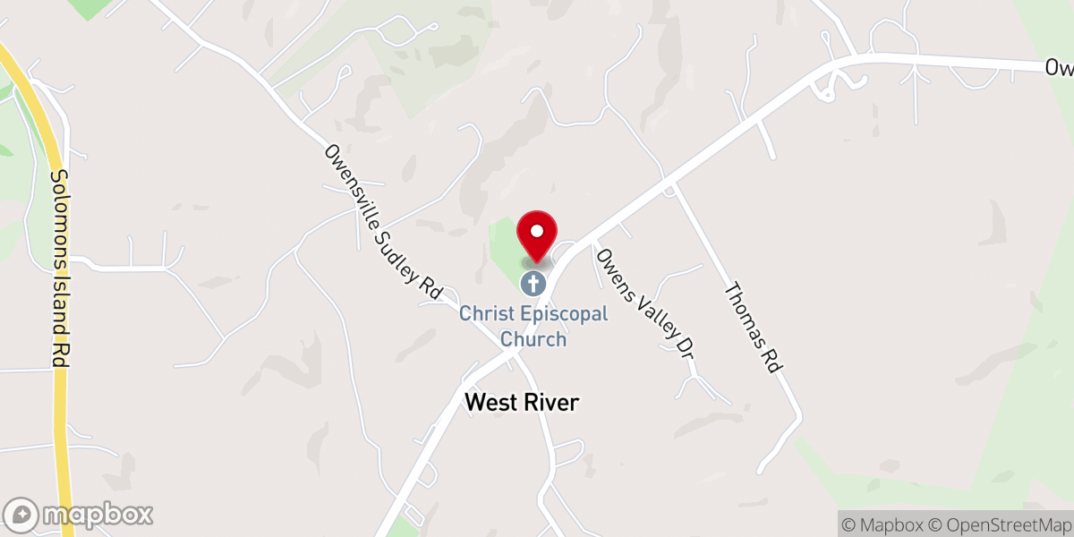 Map showing location of Christ Church, West River MD 20778