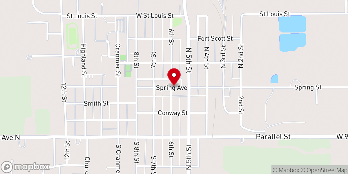 Map showing location of Conway Springs