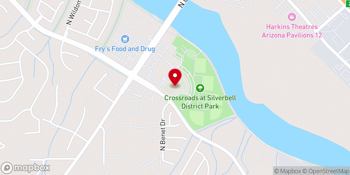 Map showing location of Victory Worship Center Marana Campus
