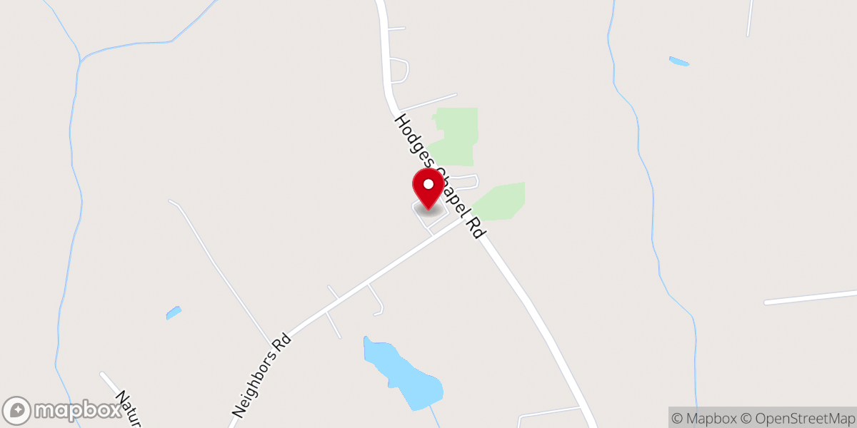 Map showing location of Hodges Chapel