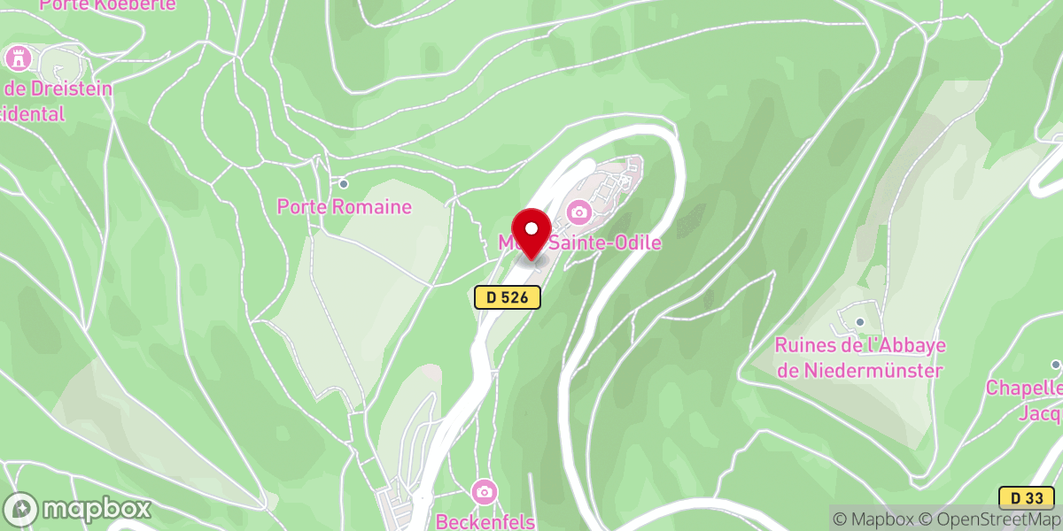 Map showing location of Mont Sainte-Odile Alsace