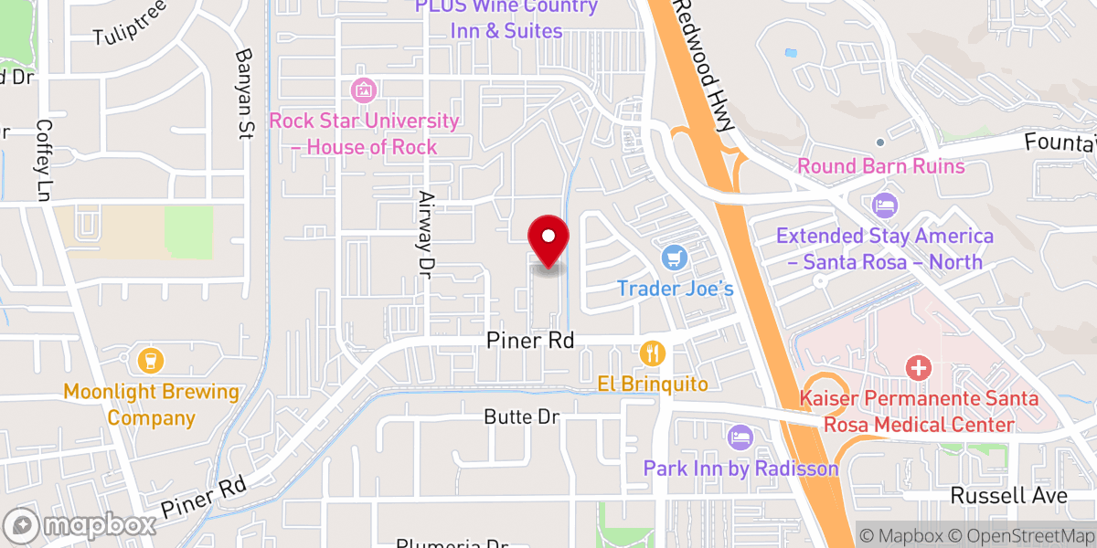 Map showing location of Calvary Chapel The Rock