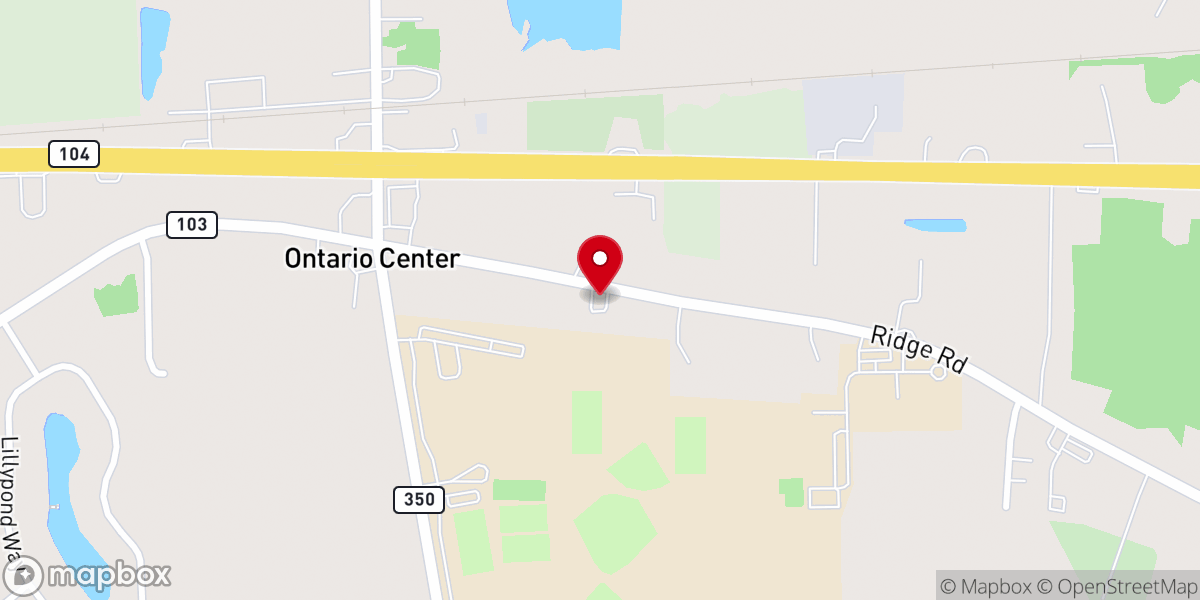 Map showing location of First Presbyterian Church of Ontario Center
