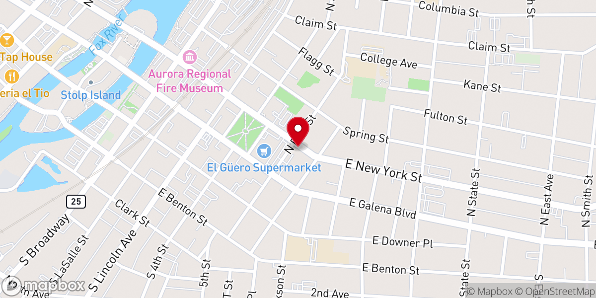 Map showing location of Fox Valley Hispanic SDA Church