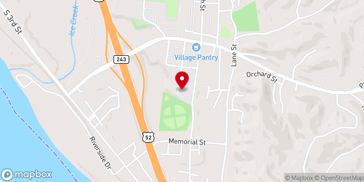 Map showing location of Coal Grove Church of Nazarene