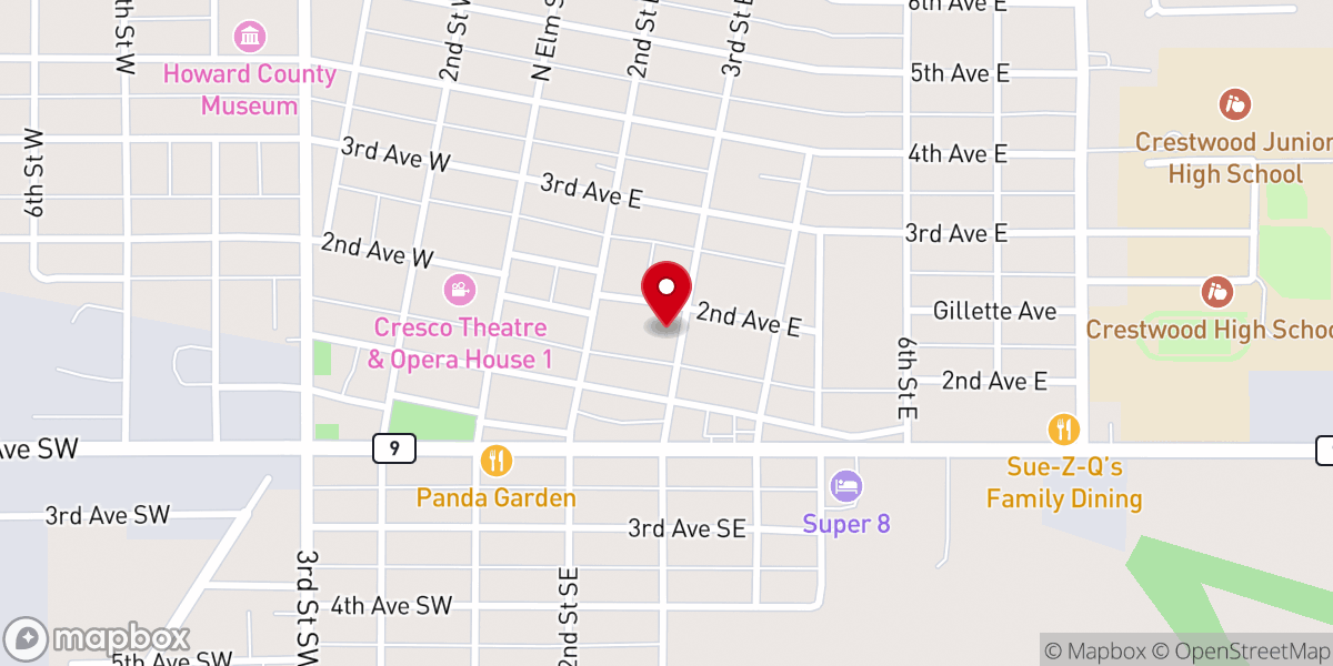 Map showing location of Notre Dame Catholic Church