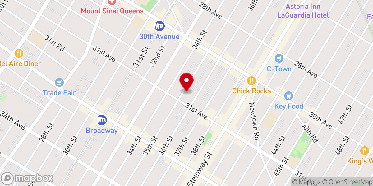 Map showing location of Iglesia Bautista Internacional de Astoria