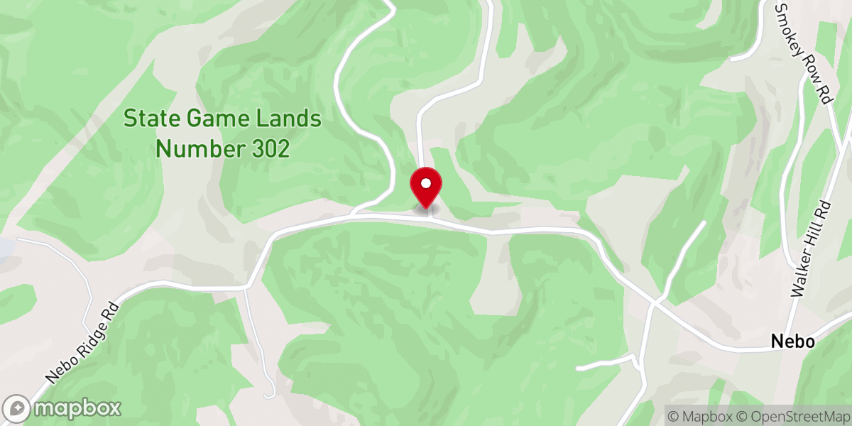 Map showing location of Nebo United Methodist Church