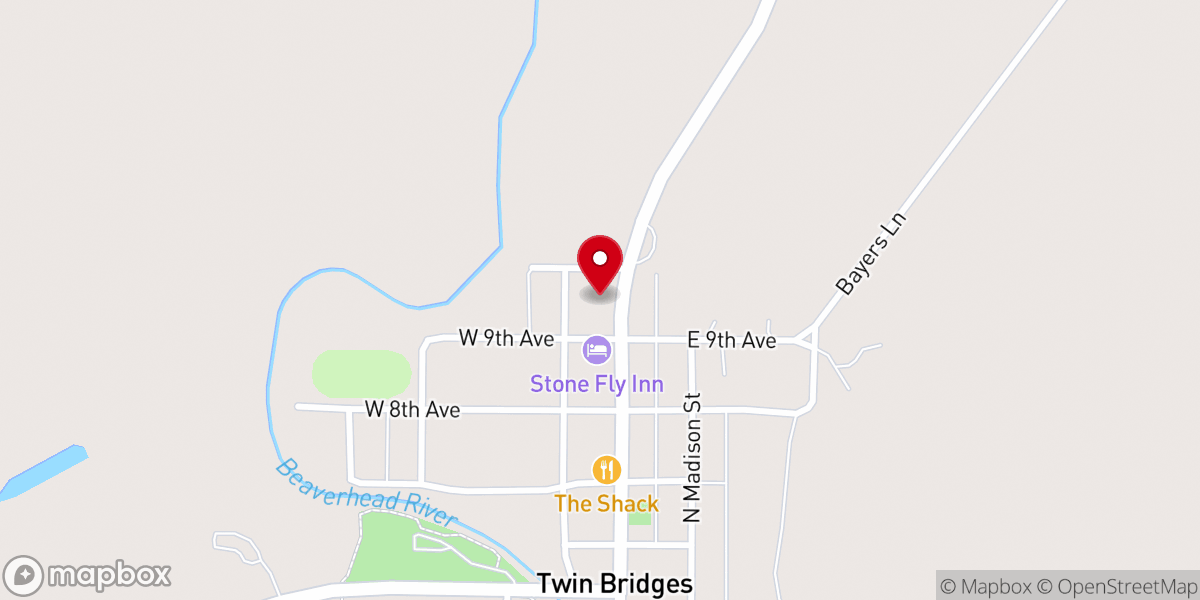 Map showing location of Mountain View Chapel