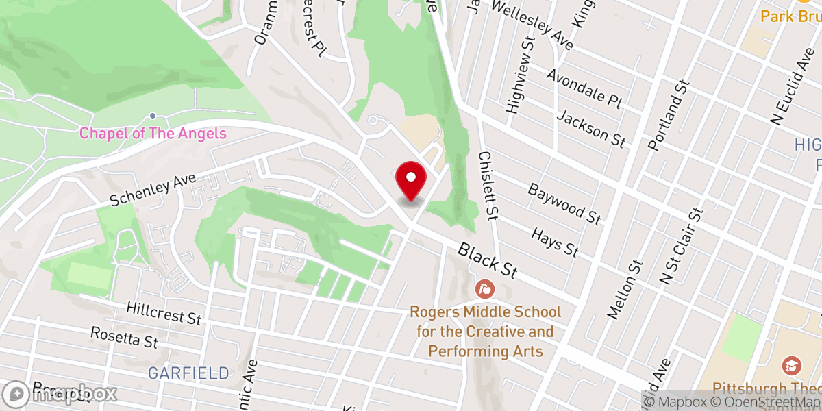 Map showing location of Valley View Presbyterian Church