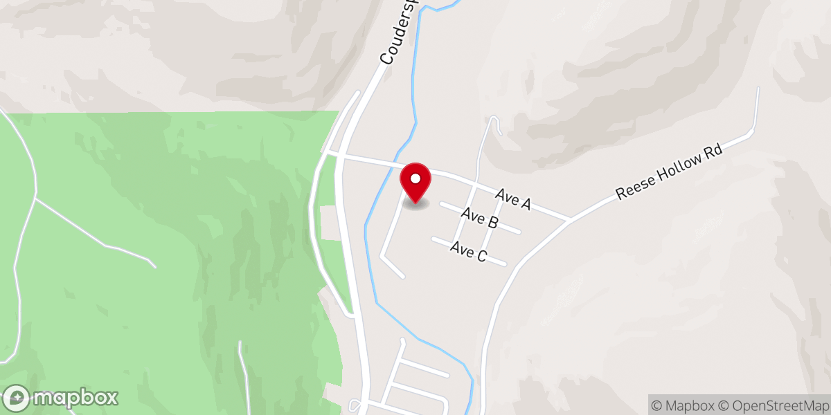 Map showing location of Coudersport Alliance Church