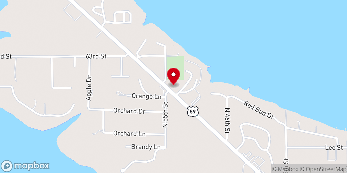 Map showing location of Three Rivers Presbyterian Church