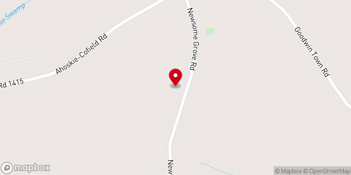 Map showing location of Newsome Grove Baptist Church