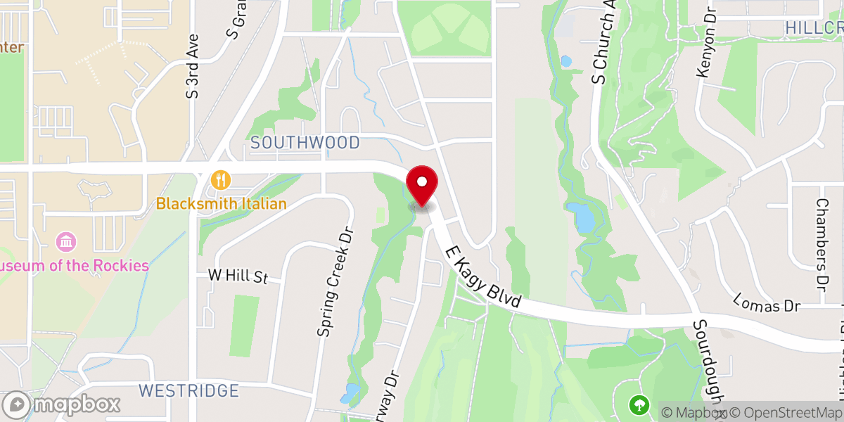 Map showing location of Unity Church of Bozeman