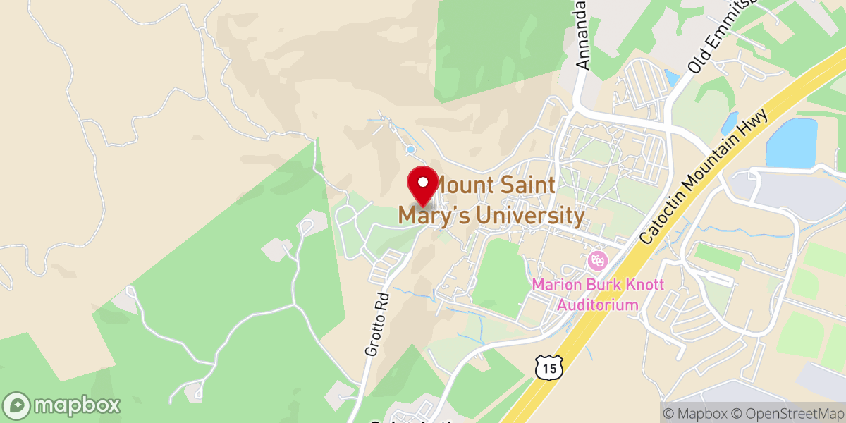 Map showing location of National Shrine Grotto of Our Lady of Lourdes
