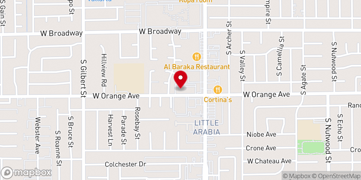 Map showing location of Faith Lutheran Church of Anaheim